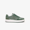 LACOSTE MEN'S ACE CLIP LEATHER MONOGRAM GREEN