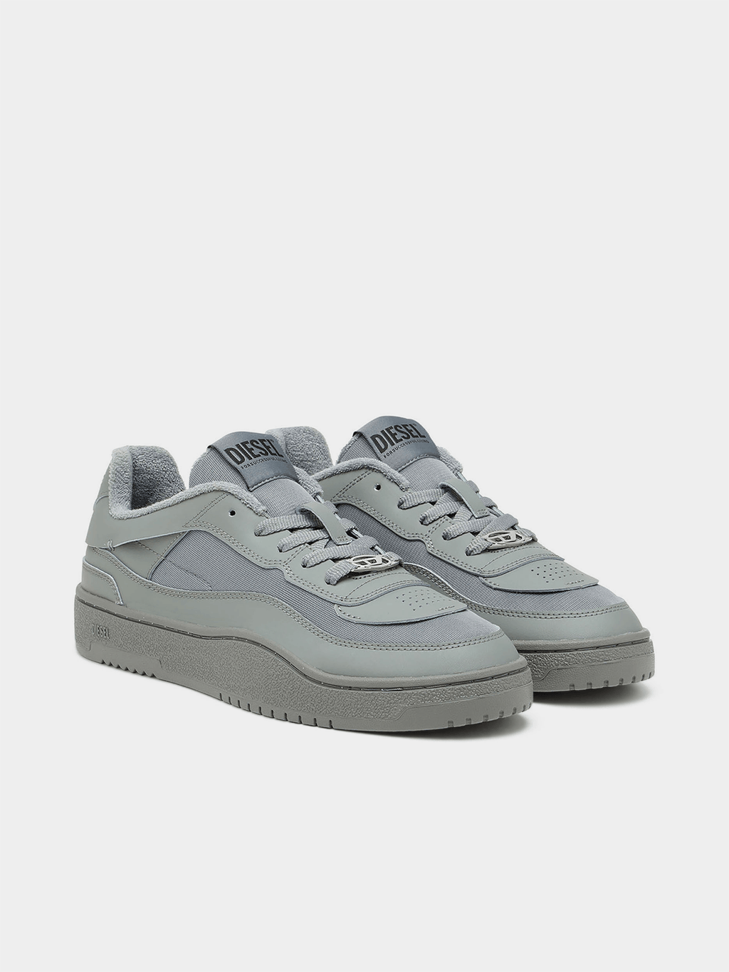 MEN'S DIESEL GREY OVAL SKATE LOW SNEAKERS