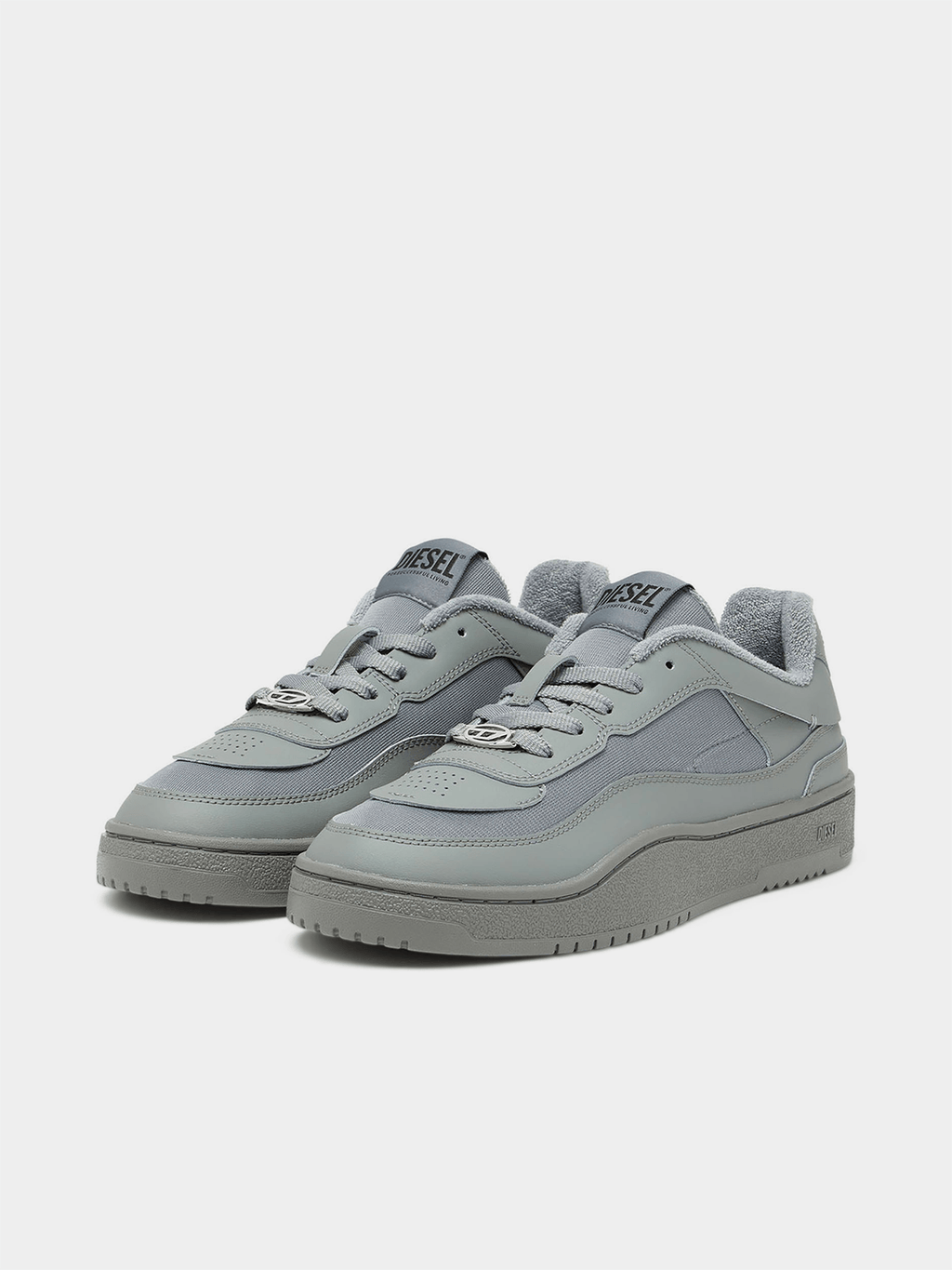 MEN'S DIESEL GREY OVAL SKATE LOW SNEAKERS